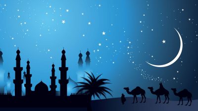 Blue, Camel, Hd, Islamic Wallpaper, Moon, Vector