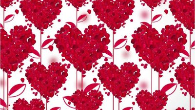 Design, Flower, Hearts, Red, White