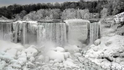 4k, Frozen, Nature, Niagara Falls, Wallpaper