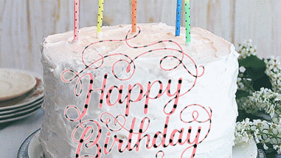 3d, Animated, Background, Birthday, Cake, White