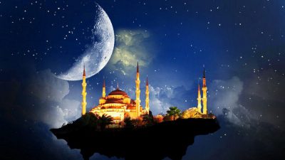 Clouds, Islamic, Moon, Mosque, Picture, Wonderful, Yellow
