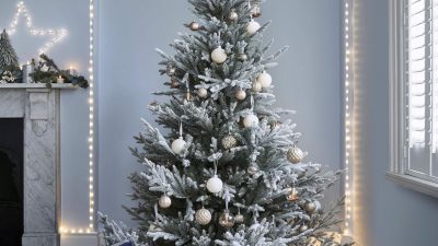 Christmas, Hd, Snowy, Tree, Wallpaper