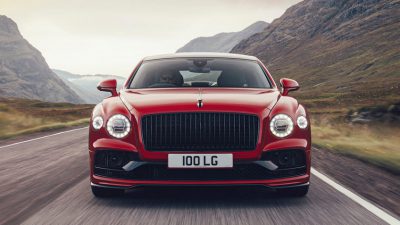 Bentley, Car, Dynamic, Flying, Front, Image, Red, Side, Spur V8
