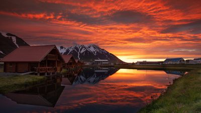 Awesome, Iceland, Natural, Sundown, Wallpaper