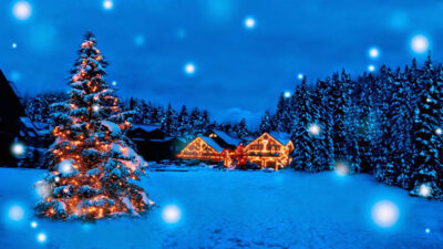 Beautiful, Christmas, Snowfall, Wallpaper